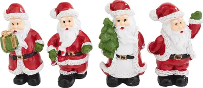 Produktbild von VBS Mini Santa "Bescherung", 4 Stück