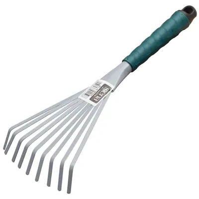 Image de EGUFER HT2008 Petit balai 9 dents plat WSt anthracite, manche vert, anthracite/vert