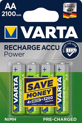 Produktbild von Varta 56706 AA Ready to Use Mignon Akku Batterie Rechargeable Ni-MH 1,2V 2100mAh 4 Stück