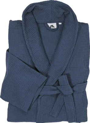 Produktbild von Übergrößen Bademantel Saunamantel ABRAXAS leichte Sommerqualität Blau 3XL