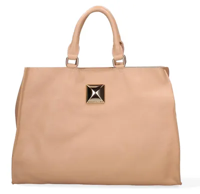 Imagen del producto de Bolso de hombro para mujer, de cuero genuino, color azul, con cierre magnético. Fabricado en Italia