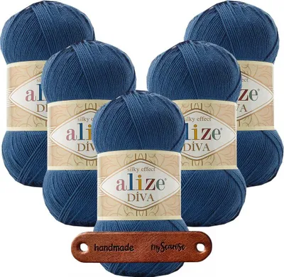 Produktbild von 5 x ALIZE Diva 279 Midnight Blue mit Label