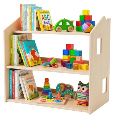 Produktbild von Montessori-Kinderbücherregal, hausförmiges Regal