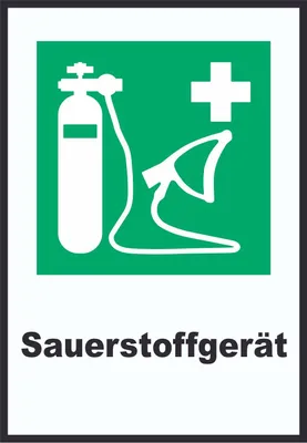 Produktbild von Sauerstoffgerät A6 Rückseite selbstklebend Schild