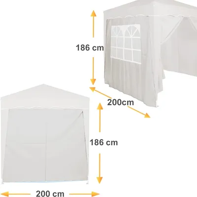Image de Partie latérale du pavillon 2X parties latérales pour 2x2 m avec paroi latérale ou 300x180cm pour 3x3 m