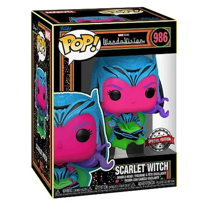 A Funko Pop! vinyl figure of Scarlet Witch from WandaVision in its packaging.
