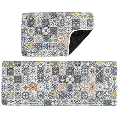 Produktbild von HOMELUX Teppich Läufer Flur Küchenläufer In-& Outdoor Waschbar Rutschfest Läuferset 2 Teilig Vintage Küchenteppich Kurzflor 50×160 cm+50×80 cm