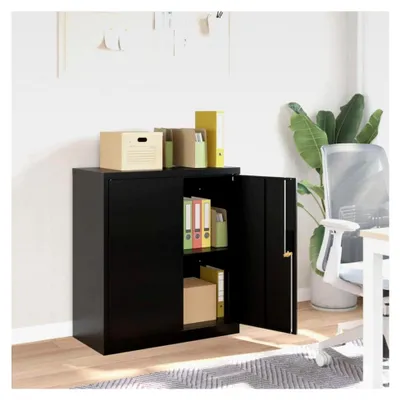 Produktbild von Aktenschrank, Schwarz, 79 x 40 x 90 cm, Stahl