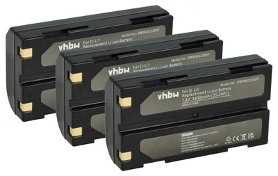 Produktbild von vhbw 3x Akku kompatibel mit Techcell PR122DG Kamera (3400 mAh, 7,4 V, Li-Ion)
