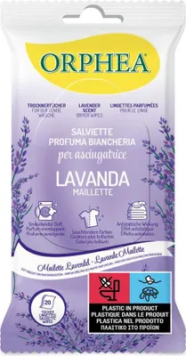 Immagine prodotto di Orphea, Salviette per Asciugatrice Profumo a Lungo il Bucato, al Profumo di Lavanda Maillette, 20 salviette