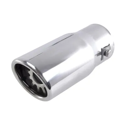 Obrázek produktu pro Kryt výfuku z nerezové oceli 149 x 63 mm, kulatý, šikmý, připojení Ø 32–42 mm, univerzální