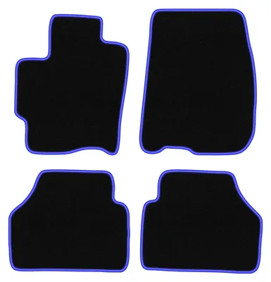 Produktbild von Fußmatten Velours Schwarz/Blau für Mazda Premacy I 1999-2005 Set 4-tlg