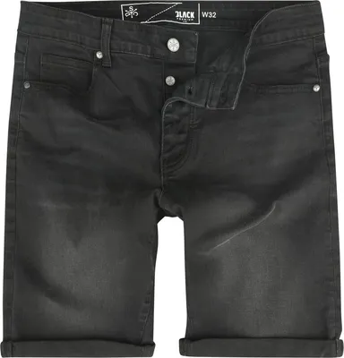 Produktbild von Black Premium by EMP Herren schwarze Shorts mit gekrempeltem Beinsaum 29