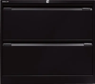 Produktbild von Hängeregistraturschrank, doppelbahnig, schwarz, 2 Schubladen