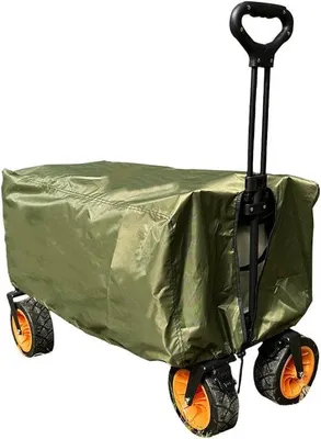 Productafbeelding van Opvouwbare regenhoes voor transportkar - Waterdicht en stofdicht - Geschikt voor tuin en camping - 210D - Belastbaar tot 100 kg