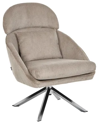 Produktbild von BELIANI Drehsessel Taupe Cord Hohe Rückenlehne Modernes Design Drehbar Polstersessel Stoffsessel Wohnzimmer