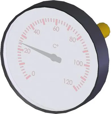 Obrázok produktu pre Aalberts teplomer centrálny, červený NG 63, 0–120 °C, 1 ks.