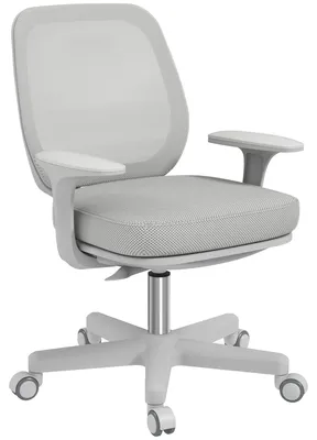 Zdjęcie produktu dla Krzesło biurowe Vinsetto, ergonomiczne krzesło biurkowe z funkcją obrotu, kolor szary