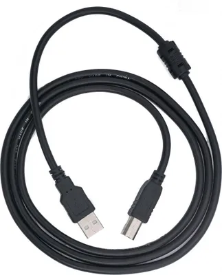 Produktbild von SYSTEM-S USB 2.0 Kabel 150 cm Typ B Stecker zu Typ A Stecker Kabel Ladekabel in Schwarz
