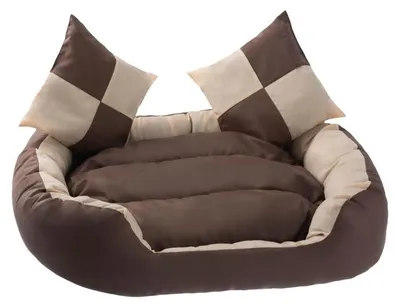Obrázek produktu pro Petstuff Pelíšek pro psa, krémový / hnědý, 75 x 80 x 20 cm