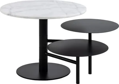 Produktbild von Lahti Couchtisch Marmor weiß schwarz.