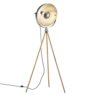 Produktbild von Trio Leuchten - Industrie | Vintage | Industrie | Vintage | Stehlampe Stativ stahl | nickel matt - Arti | Wohnzimmer | Schlafzimmer - Stahl Länglich - LED geeignet E27
