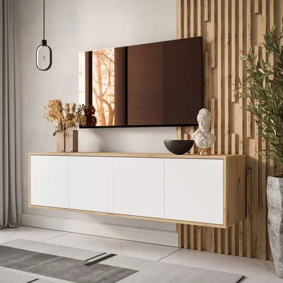 Produktbild von TV-Hängeschrank SANAYI, Artisan Eiche / Weiß