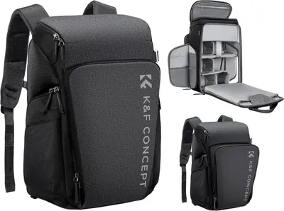 Produktbild von Kamerarucksack 25L mit Laptopfach, für Canon/Nikon/Sony/DJI Mavic Drone, grau