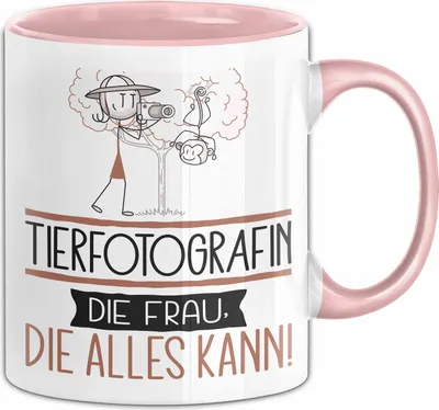 Produktbild von Tierfotografin Geschenk Tasse Becher Die Frau Die Allen Kann Geschenkidee für eine Tierfotografin Lustig (Rosa)