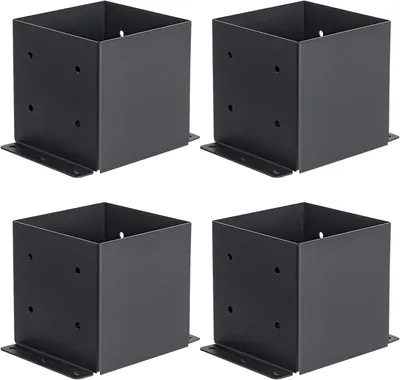 Imagen del producto de 4 anclajes ajustables para postes de valla para exteriores: duraderos y confiables