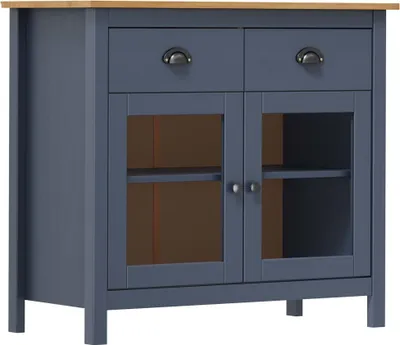Produktbild von Sideboard Hill Grau 90x40x80 cm Massivholz Kiefer