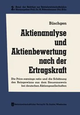Obrázek produktu pro Aktienanalyse und Aktienbewertung nach der Ertragskraft