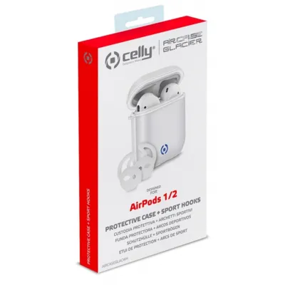 Image de Celly Case pour Airpods Glacier Blanc AIRCASEGLACWH Housse GLACIER pour Apple Airpod