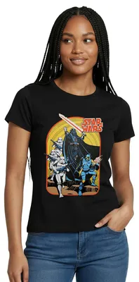 Produktbild von Star Wars Retro Darth Vader Und Stormtrooper Frauen T-Shirt, M, Schwarz