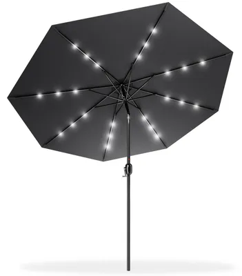 Produktbild von Sonnenschirm Gartenschirm mit Kurbel Dunkelgrau 300 cm UV-Schutz 40+ Neigbar Aluminium 245 cm