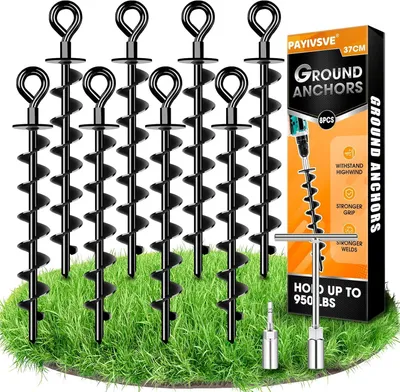 Produktbild von 8er Set Bodenanker Spiralheringe für Trampoline und Konstruktionen