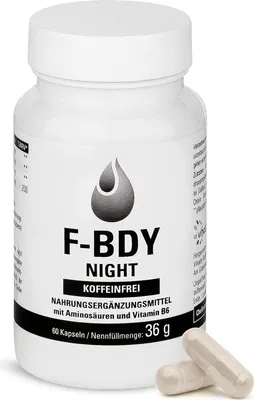 Immagine prodotto di Vihado F-BDY Night - capsule per un metabolismo normale - senza caffeina per la notte - normale metabolismo dei grassi con colina - anche per la dieta chetogenica