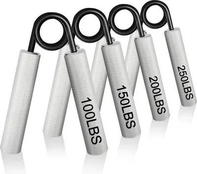 Produktbild von Famanu Handtrainer Set - 4 Widerstandsniveaus - Silber