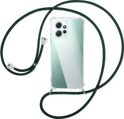 Produktbild von Handykette Backcover-Schutzhülle mit Band (Metall silberfarben) für Xiaomi Redmi Note 12 4G (6.67'') - dunkelgrün
