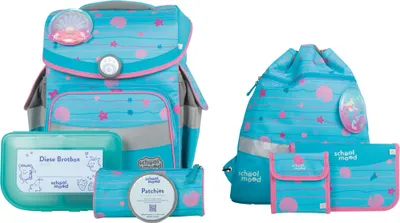 Produktbild von School-Mood Timeless mit LED Patchy Schulranzen-Set 7-teilig Lilly türkis