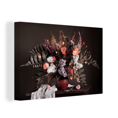Produktbild von OneMillionCanvasses® - Leinwandbilder - 150x100 cm, Stilleben - Blumenstrauß - Farben, Wandbilder Kunstdruck Wanddekoration