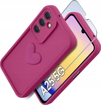 Zdjęcie produktu dla Etui do Samsung A25 5G silikonowe MATOWE serce + Szkło ochronne na ekran 9H