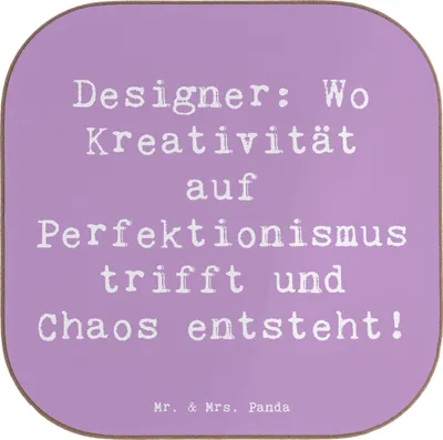 Produktbild von Mr. & Mrs. Panda Untersetzer für Gläser Spruch Designer Magie - Lavendeltraum - Geschenk, Kreativität, Coaster, Tassen, Grafikdesign, Berufsleben, Innovation, Beruf
