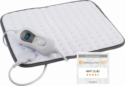 Produktbild von ThermaRelaxx weiches Heizkissen Wärmekissen mit Schnellaufheizung und Abschaltautomatik, Nackenheizkissen mit 100 W, Kissen 30 C° Maschinenwäsche geeignet, weiss