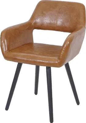 Immagine prodotto di Sedia da sala da pranzo HWC-A50 II, sedia da cucina, design retrò anni '50 ~ Similcuoio, Similcuoio scamosciata, gambe scure