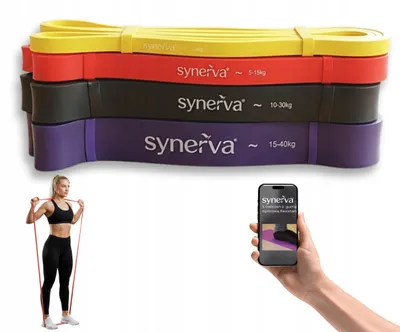Produktbild von Synerva Power Band Set Krafttraining Fitness Widerstandsbänder