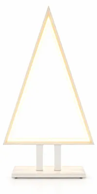 Produktbild von Sompex Pine Wood LED Tannenbaum Tischlampe Holz Weiß 38 cm – Weihnachtsbaum Tischleuchte Bambusholz Shabby Chic