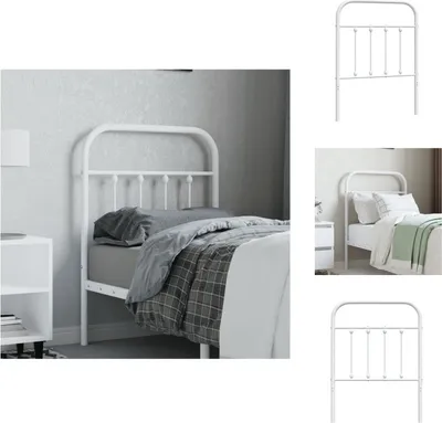 Image de vidaXL Tête de lit en métal blanc 75 cm - Tête & Pieds de lit