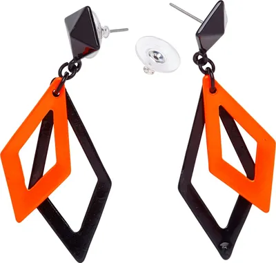 Produktbild von Ohrringe Rhombus schwarz orange 80er