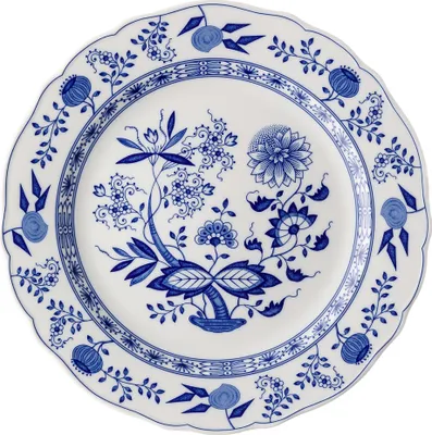 Produktbild von Hutschenreuther Blau Zwiebelmuster Platzteller mit Fahne, Porzellan, 31 cm, 10031